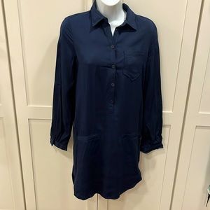 Lacoste Navy Eclipse Shirt Dress New NWT 2 $215